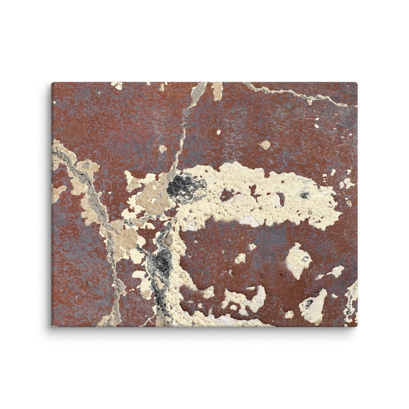 Cracked terracotta plaster wall at Chateau de Cremate, Nice, France — canvas print